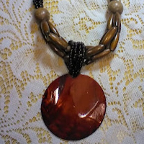 Exotic and Vibrant Beaded Single Shell 4-Strand Necklace, 27" with 3" adjustable - Picture 15 of 16